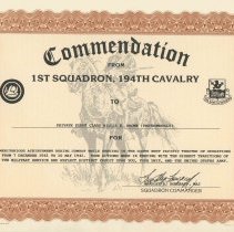 Billie Brown Certificate Private First Class Pothumous Award